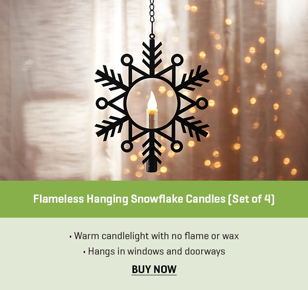 Flameless Hanging Snowflake Candles (Set of 4)
