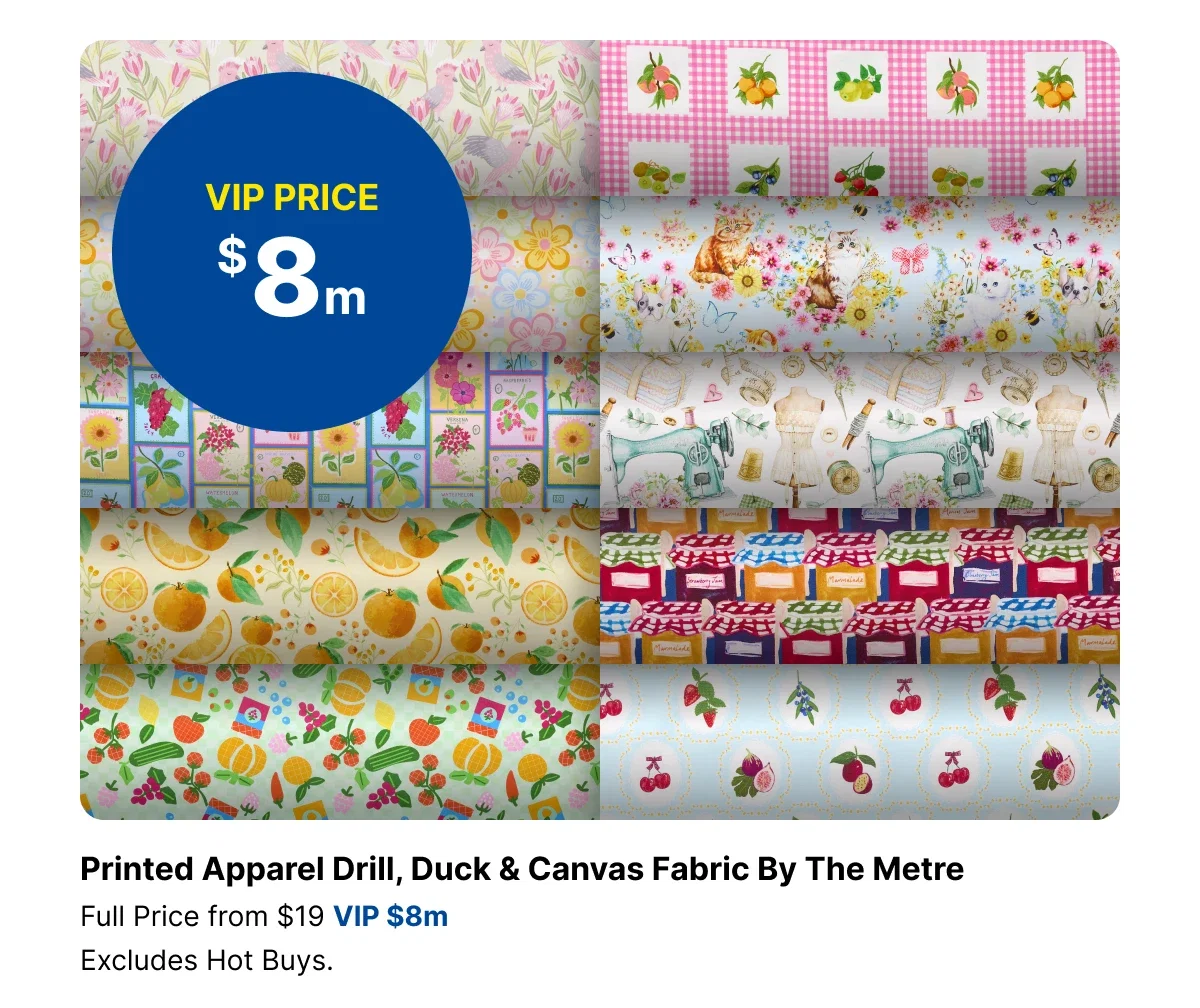 PRINTED APPAREL DRILL, DUCK & CANVAS FABRIC BY THE METRE