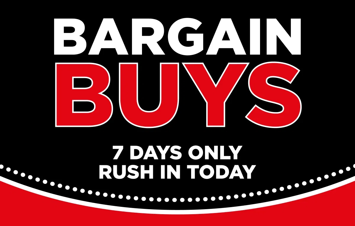 Instore only. While Stocks Last. Not in conjunction with any other offer. Items, styles, colours & sizes may vary by store.