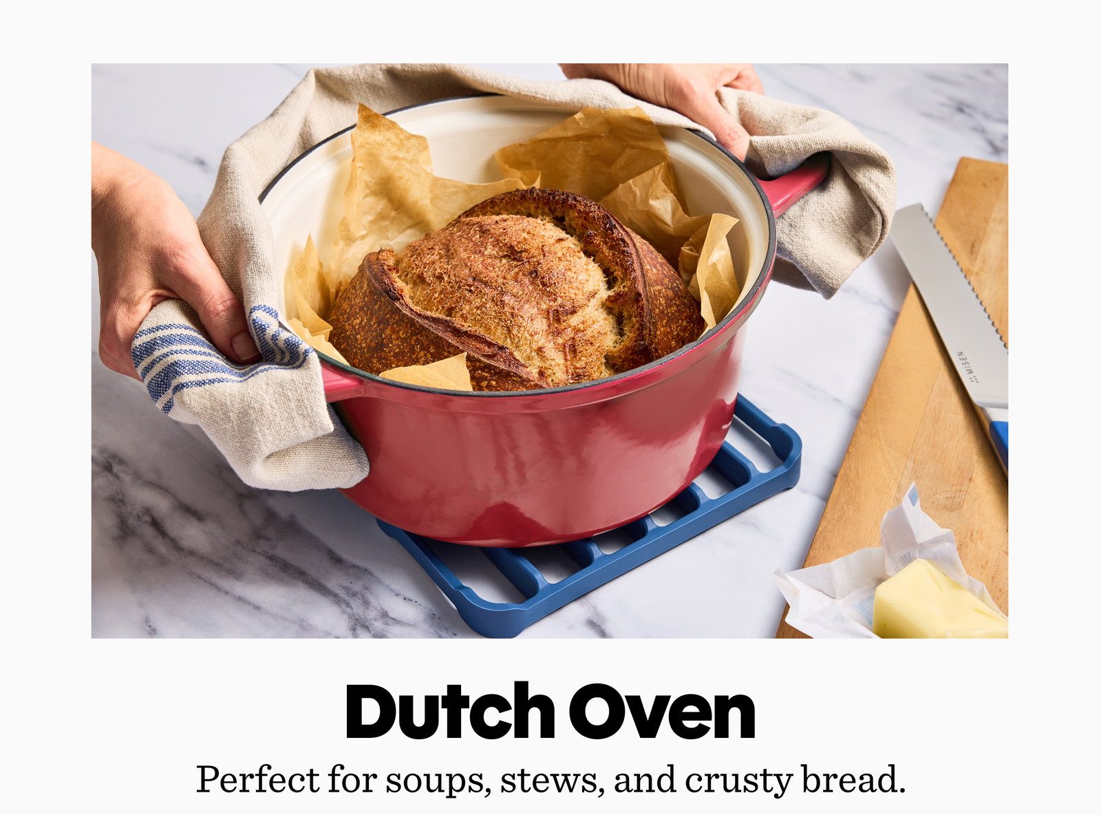 Dutch oven | Perfect for soups, stews, and crusty bread.