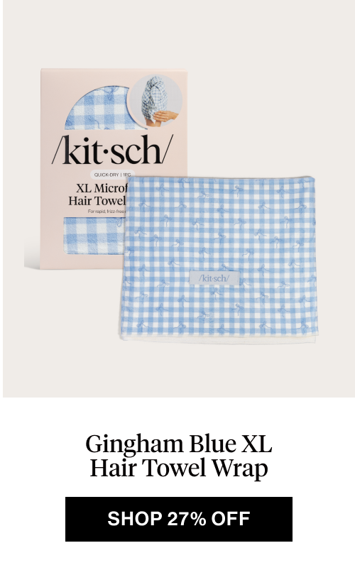 Gingham Blue XL Hair Towel Wrap