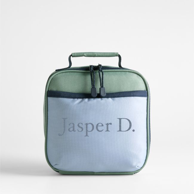 Image of Green and Blue Colorblock Standard Soft Insulated Kids Lunch Box