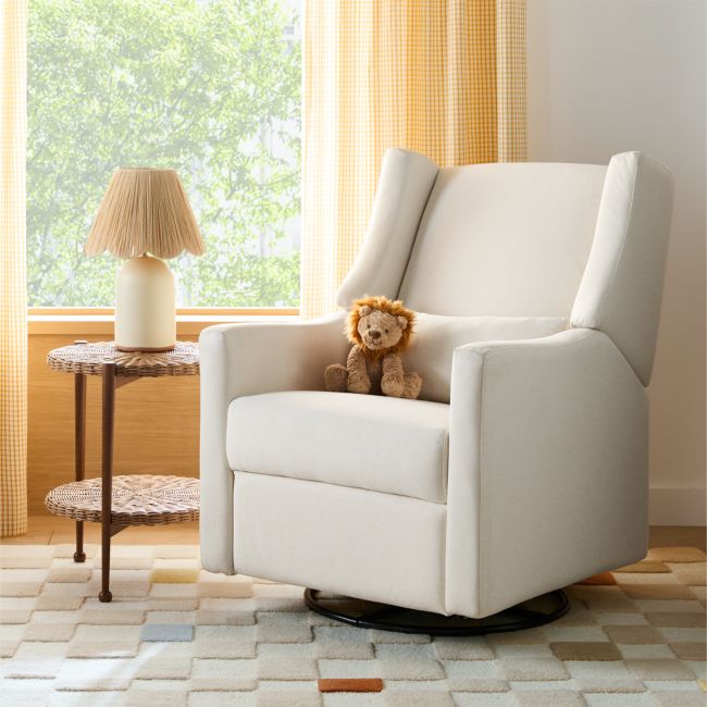 Image of Babyletto Kiwi Cream Electronic Swivel Glider Power Recliner Nursery Chair