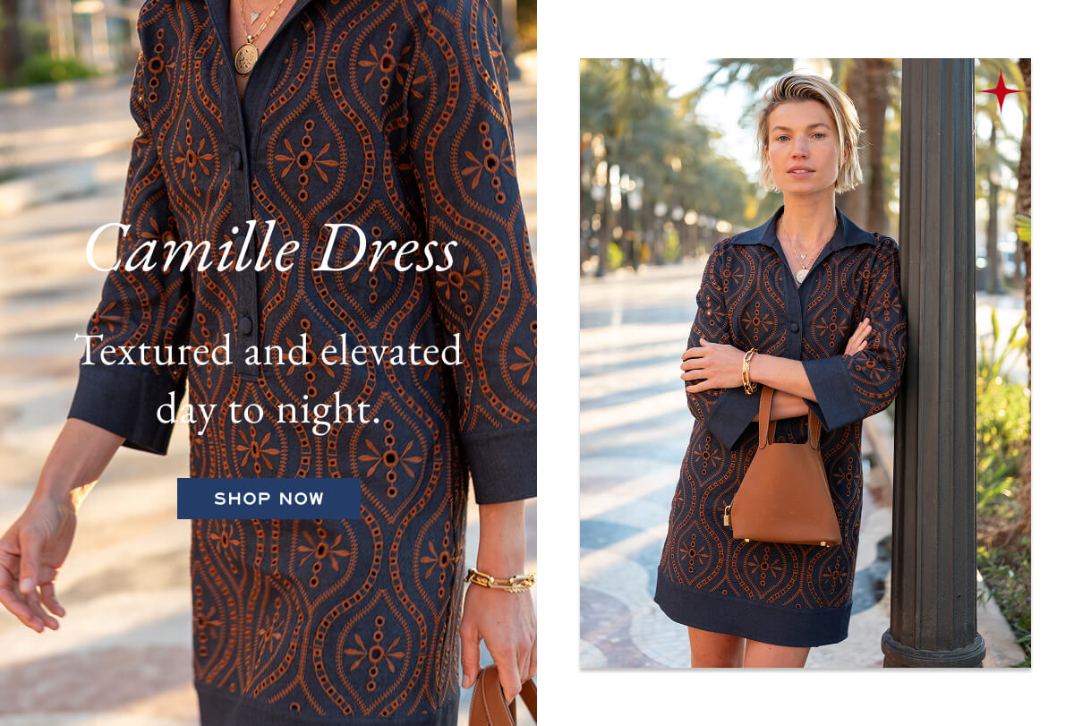 Camille Dress - Textured and elevated day to night. - Shop now