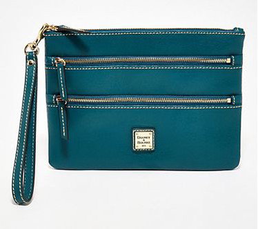 Dooney & Bourke Saffiano Large Triple Zip Wristlet