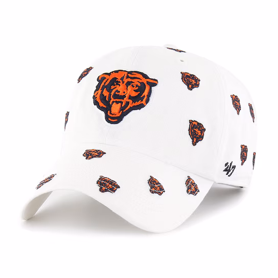 Unisex '47 White Chicago Bears Confetti Clean Up Adjustable Hat