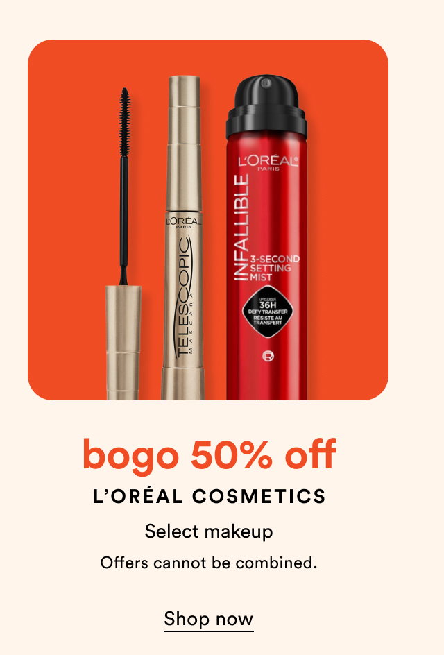 bogo 50% off | L'Oreal Cosmetics | Entire brand | Shop now