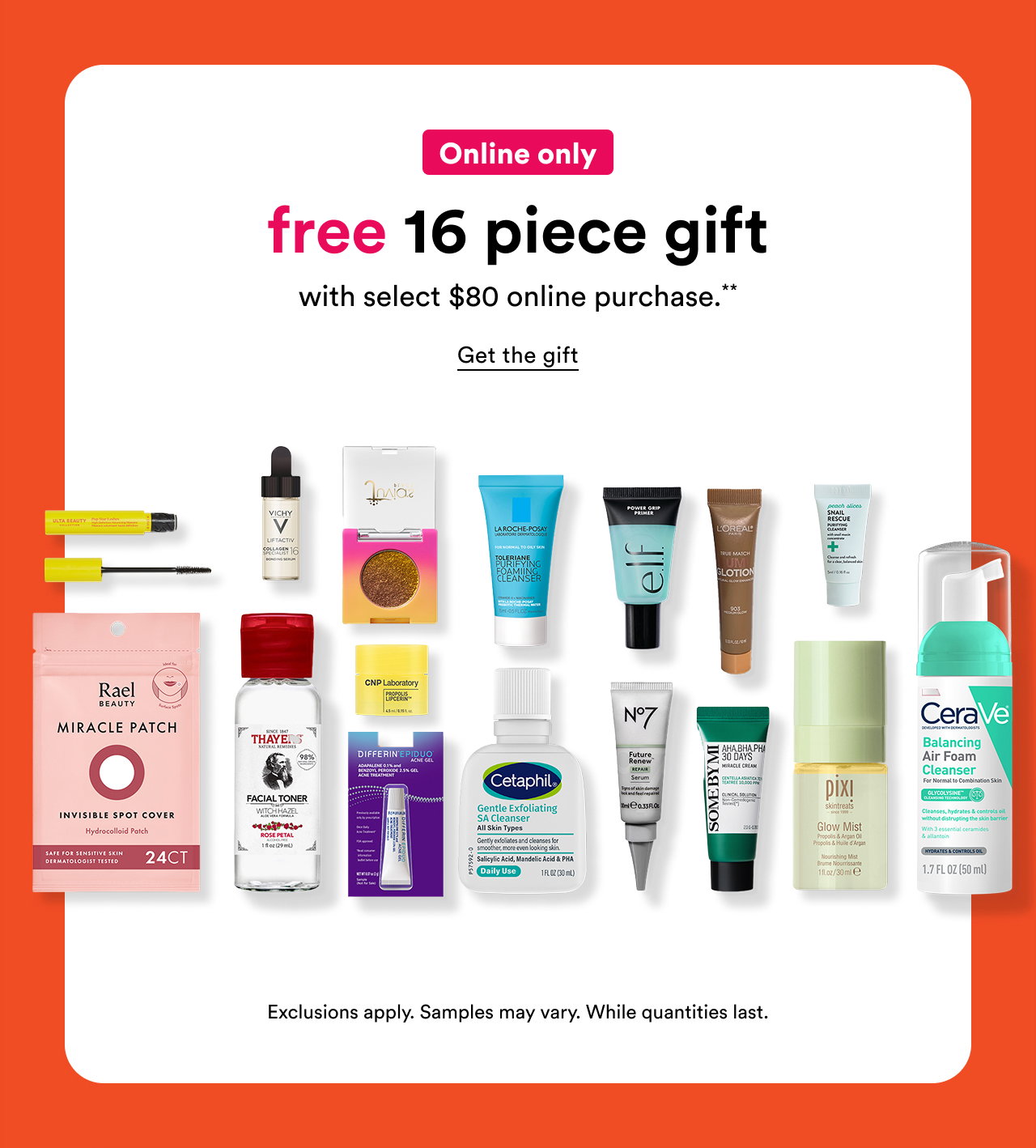 Online only | Free 16 piece gift with select $80 online purchase | Shop now