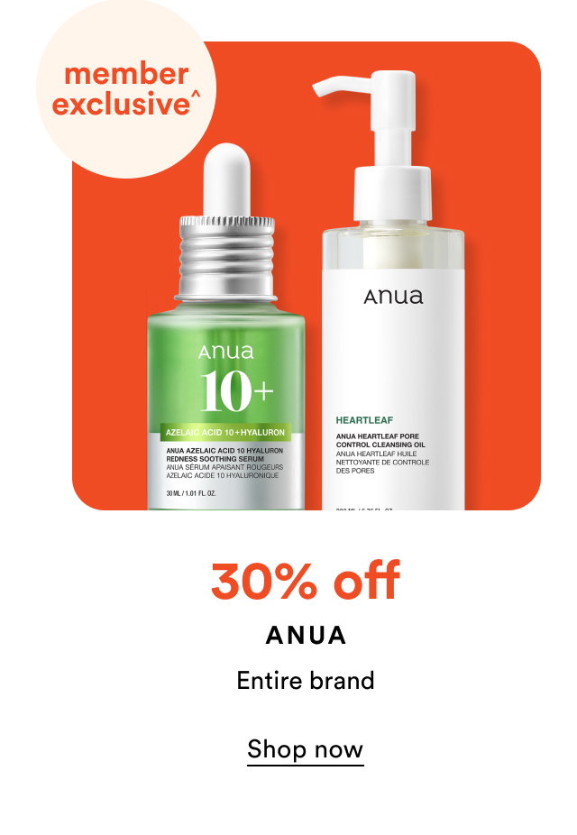 30% off Anua | Entire Brand | Shop now