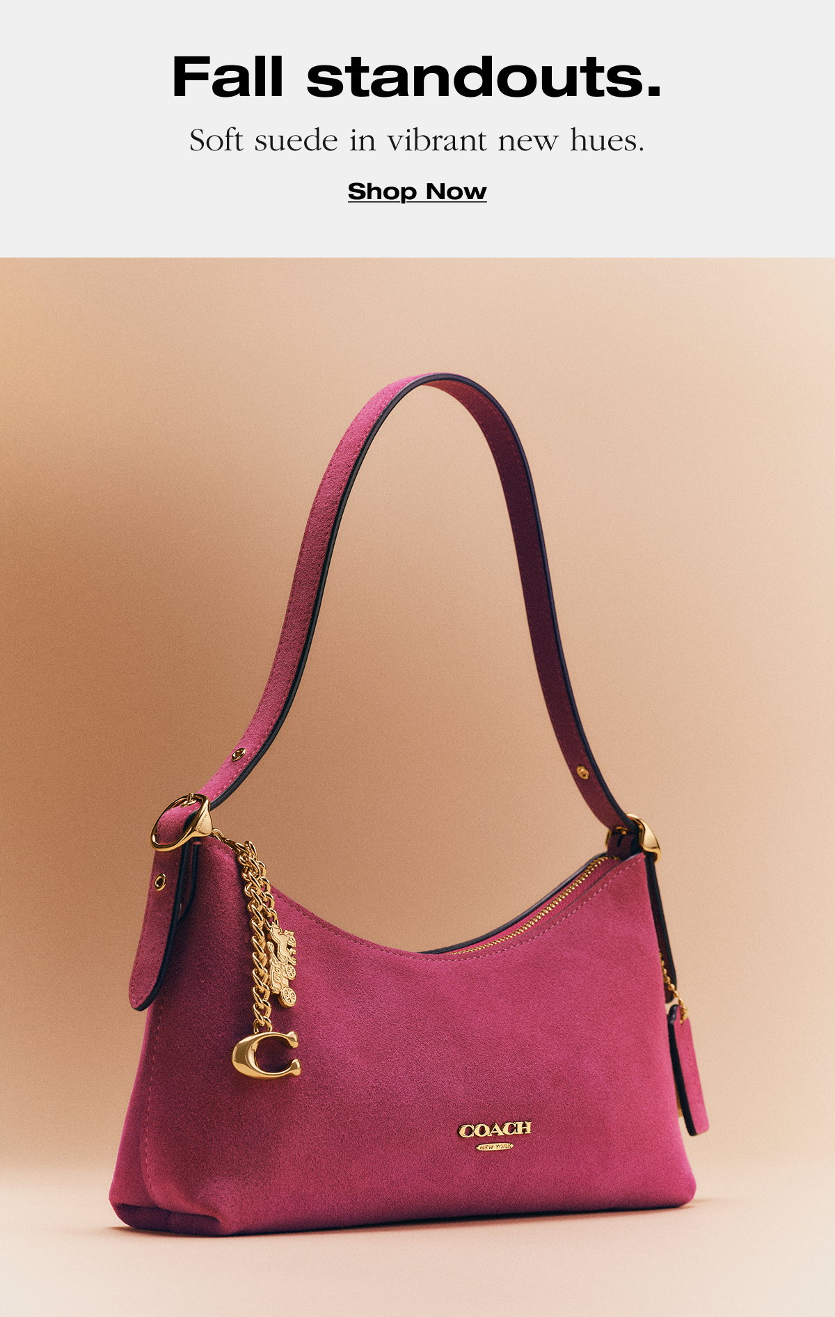 Fall standouts. Soft suede in vibrant new hues. Shop Now
