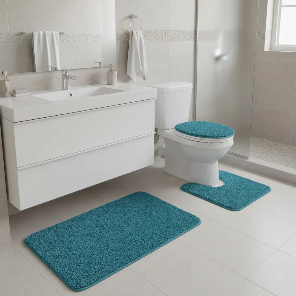 Image of 3-Pc Bath Rug Set with Anti-Skid Backing