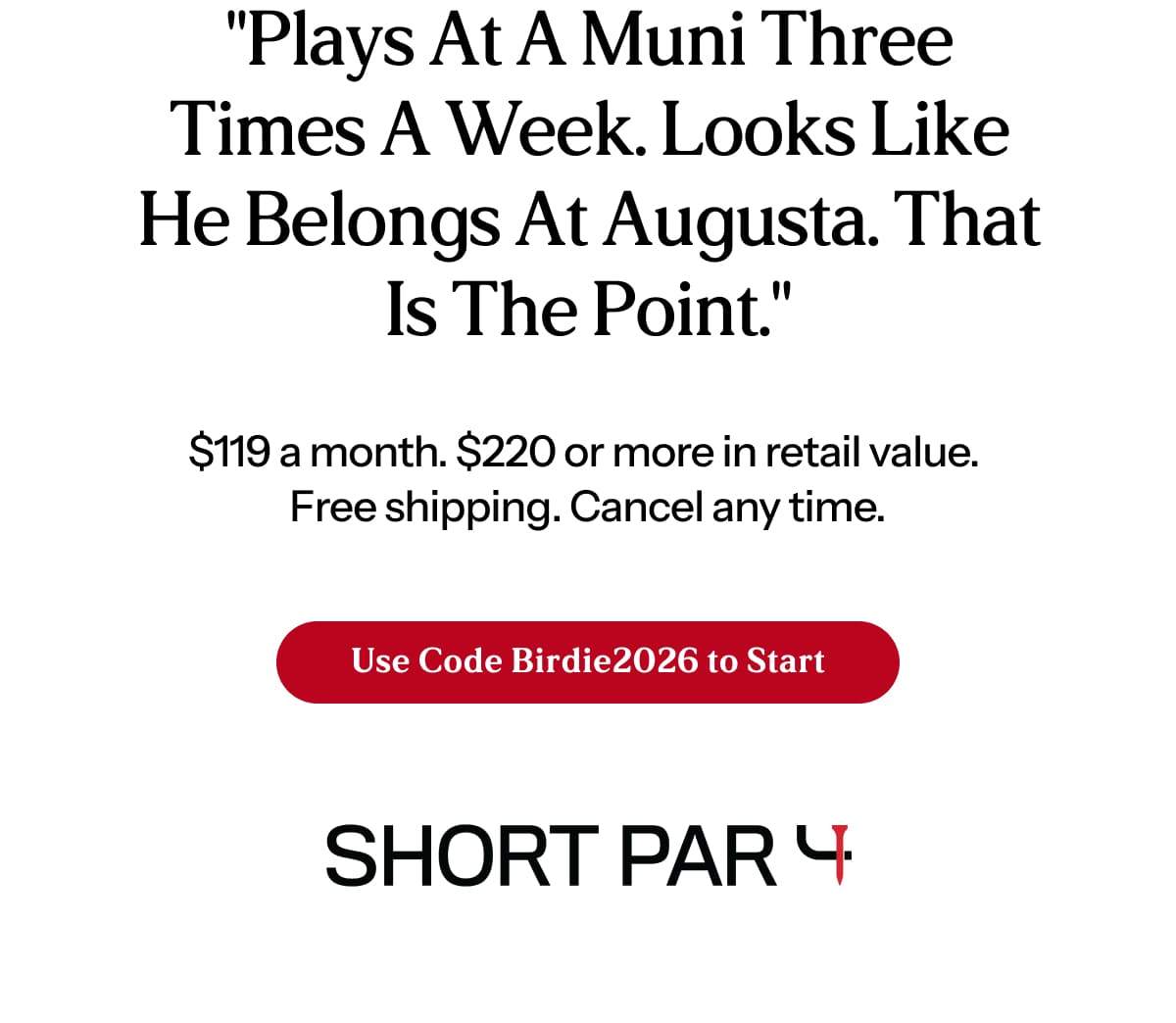 $119 a month. $220 or more in retail value.  Free shipping. Cancel any time.
