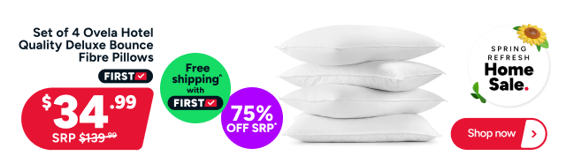 Set of 4 Ovela Hotel Quality Deluxe Bounce Fibre Pillows