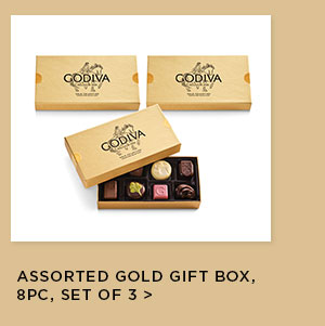 Assorted Chocolate Gold Gift Box, 8pc, Set of 3