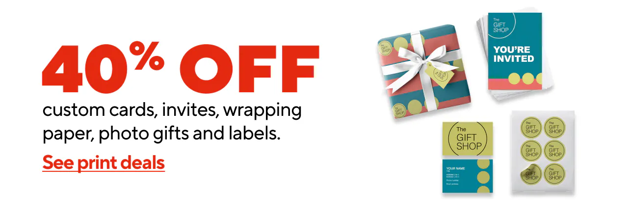 40% off Holiday Products: Cards, Photo Gifts, Wrapping Paper & Labels