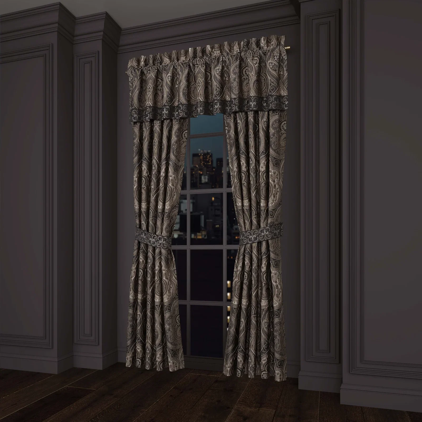 J Queen Cipriana Bronze Straight Window Valance