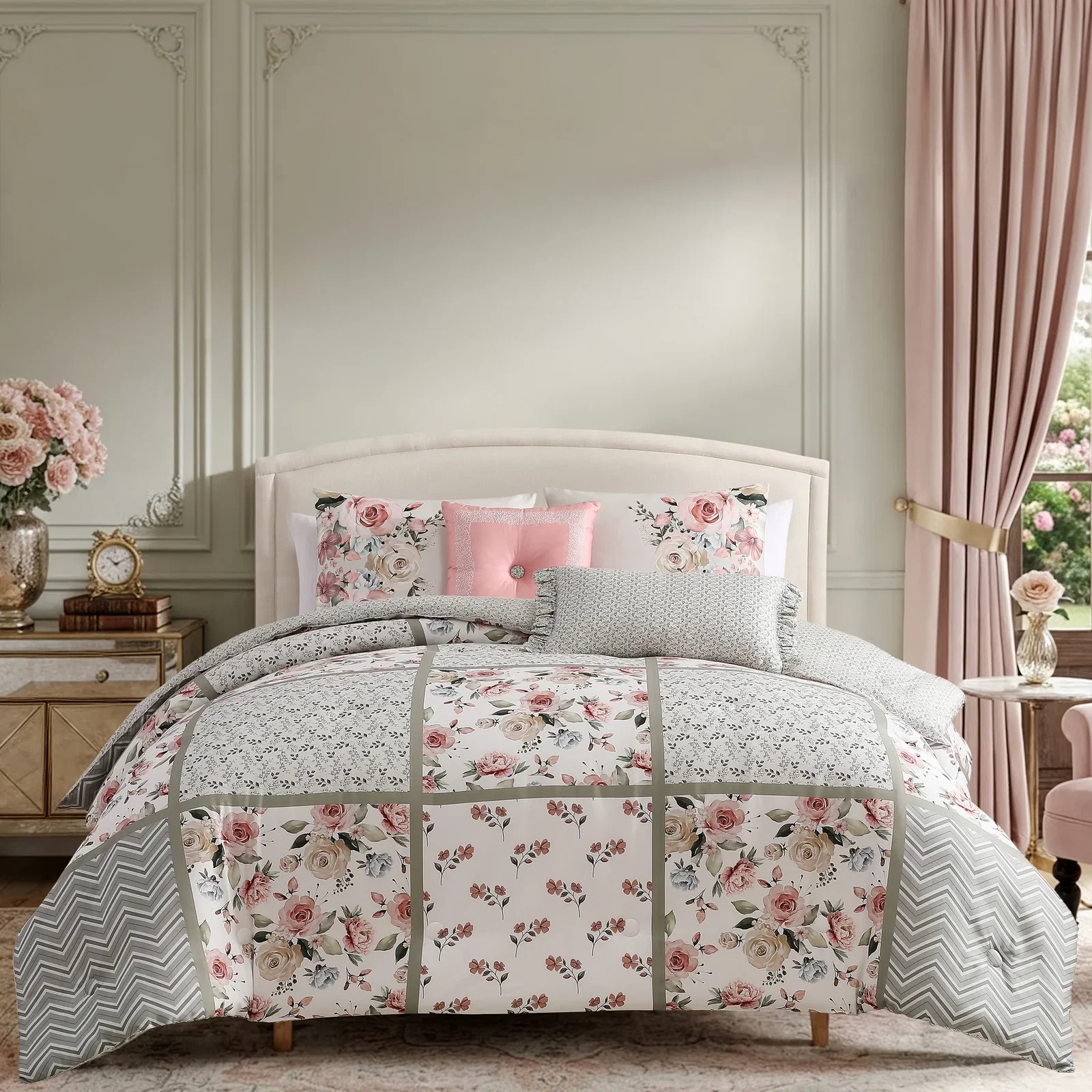 Sage Serenity 5 Piece Reversible Comforter Set