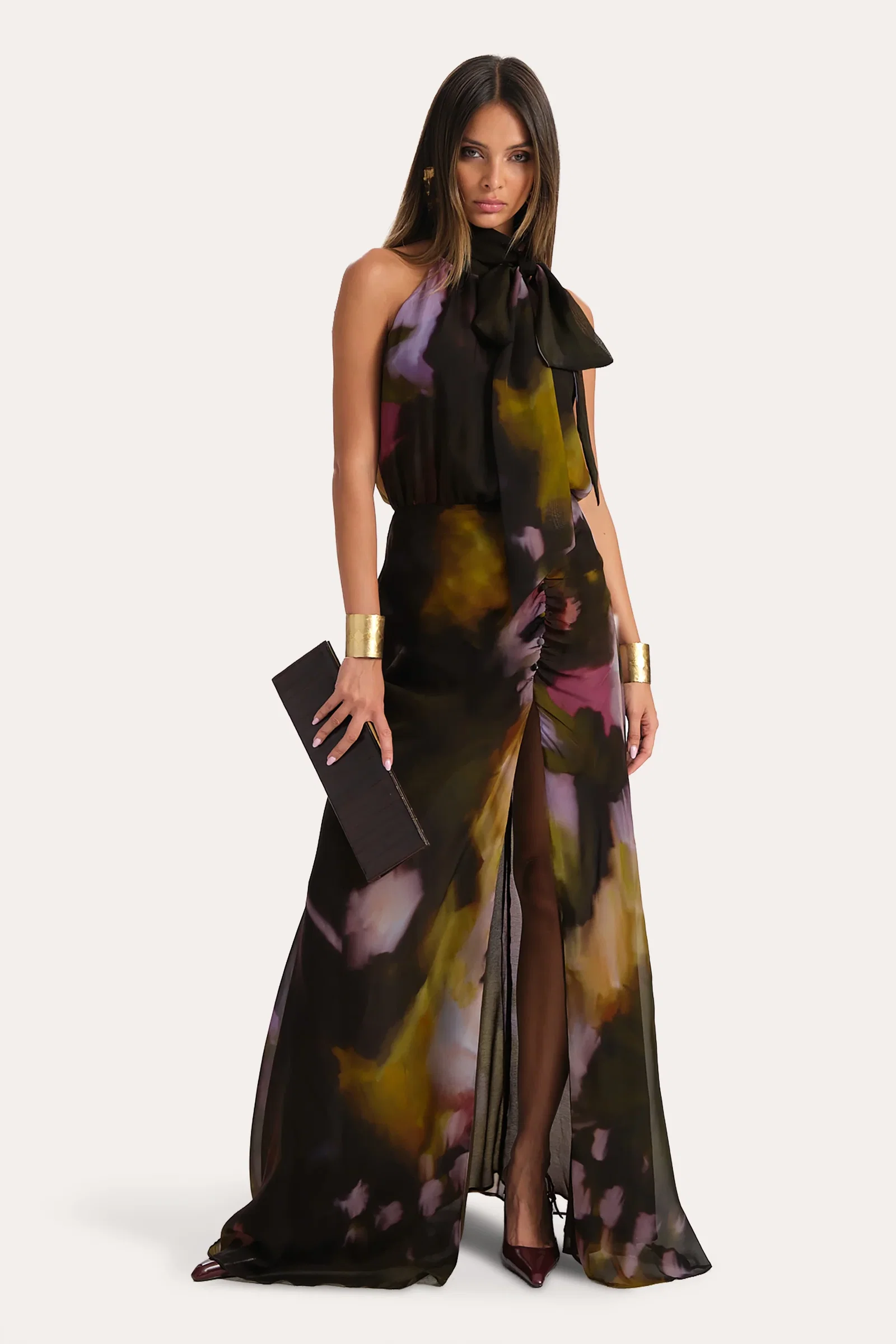 Image of Emilia Silk Printed Gown
