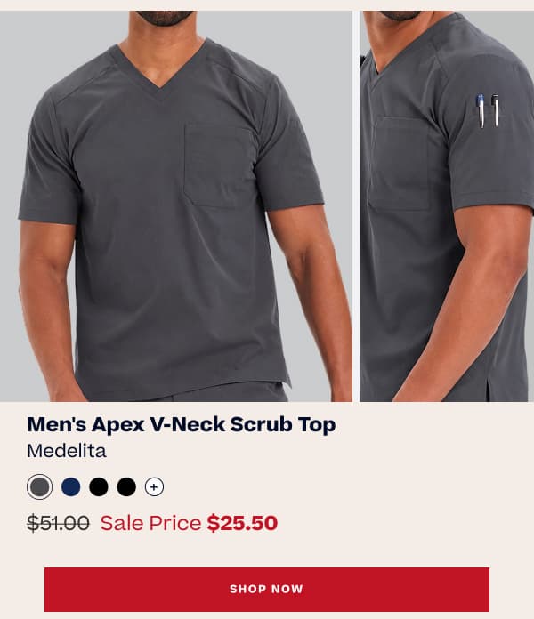 SHOP THE MEN'S APEX V-NECK SCRUB TOP