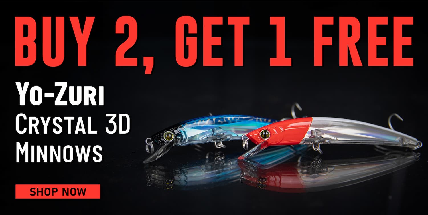 Buy 2, Get 1 Free Yo-Zuri Crystal 3D Minnows Shop Now