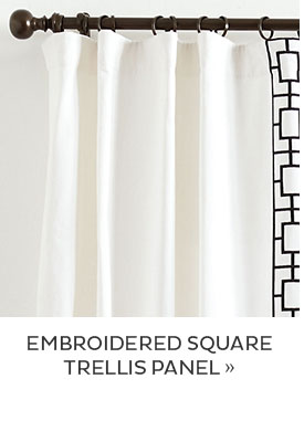Embroidered square trellis panel