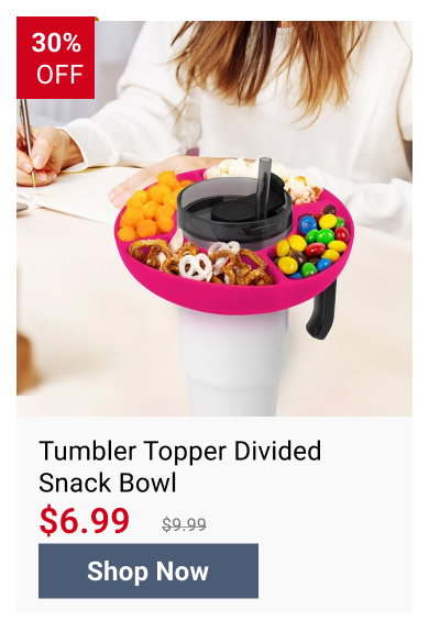 Tumbler Topper Divided Snack Bowl