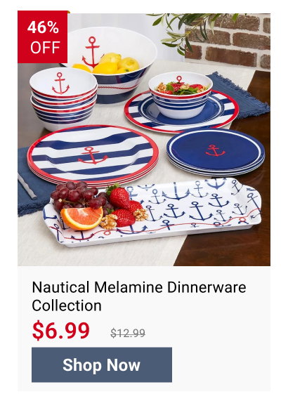 Nautical Melamine Dinnerware Collection