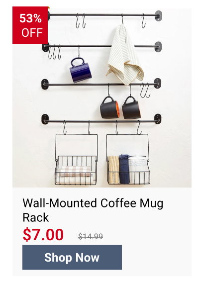 Wall-Mounted Coffee Mug Rack