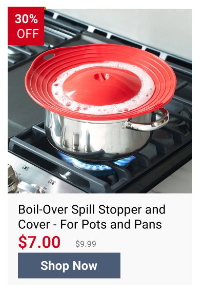 Boil-Over Spill Stopper and Cover - For Pots and Pans