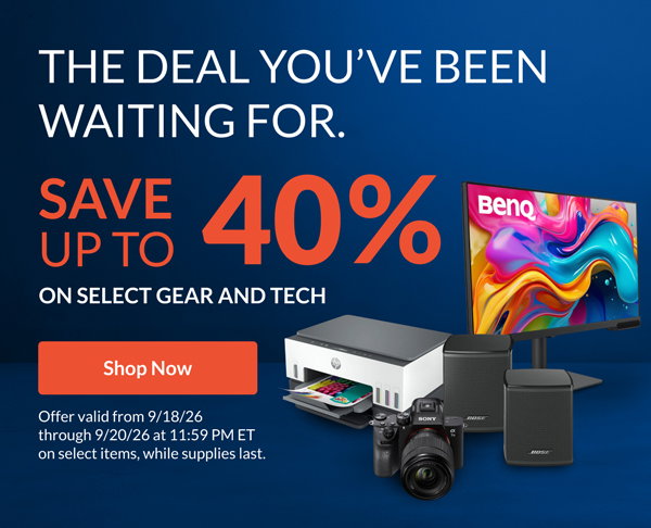 Save up to 40% on select gear and tech. | Shop Now