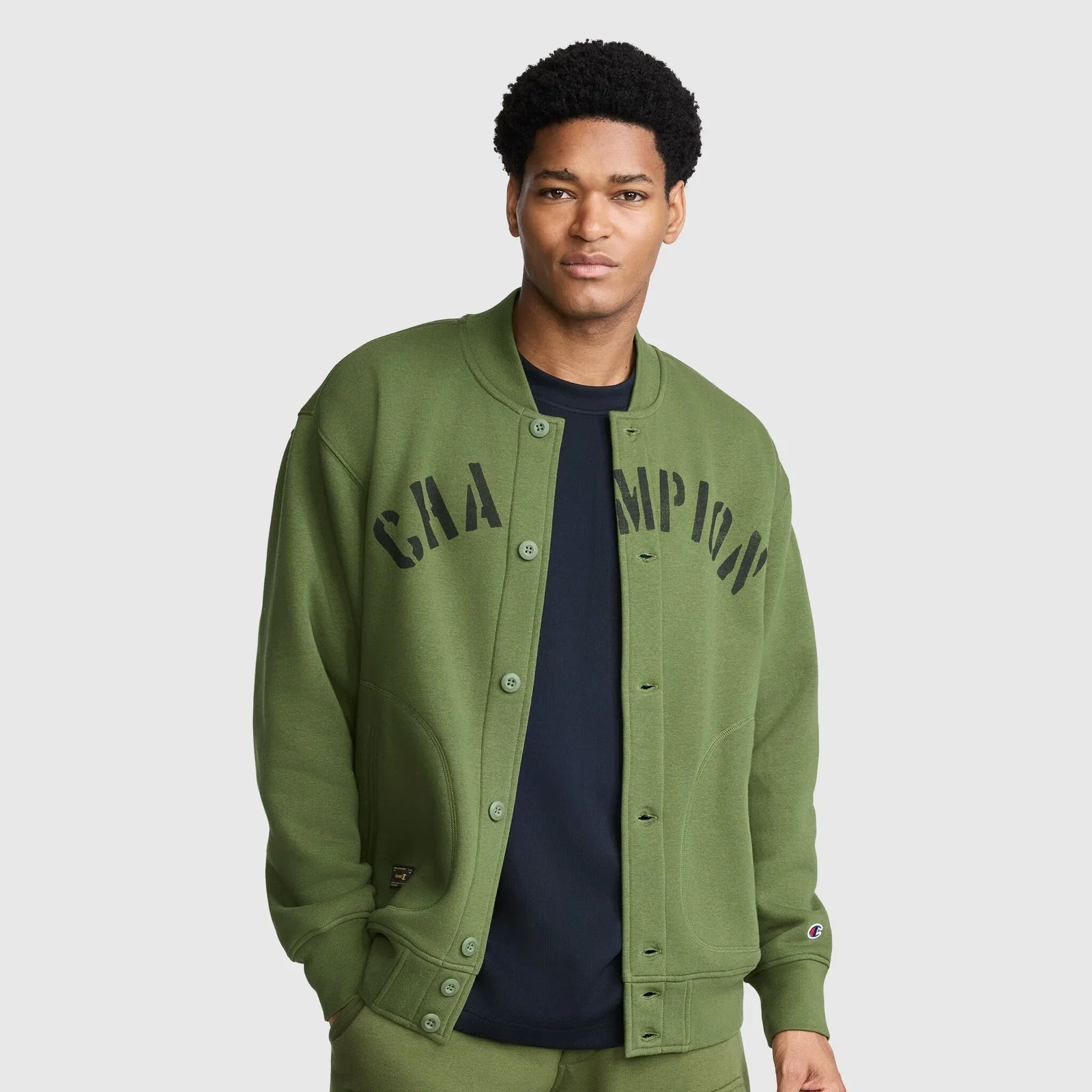 Image of Fleece Baseball Jacket