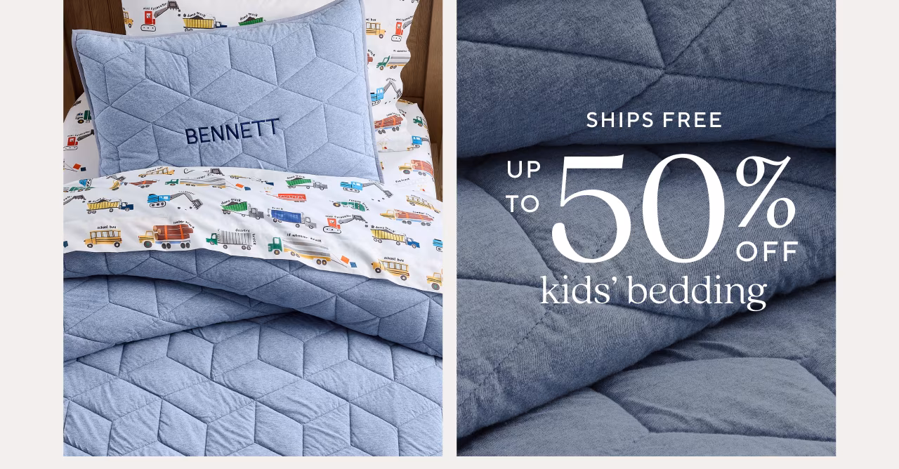 up to 50% off kids' bedding