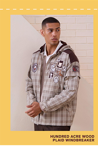 Winnie the Pooh Hundred Acre Wood Plaid Windbreaker