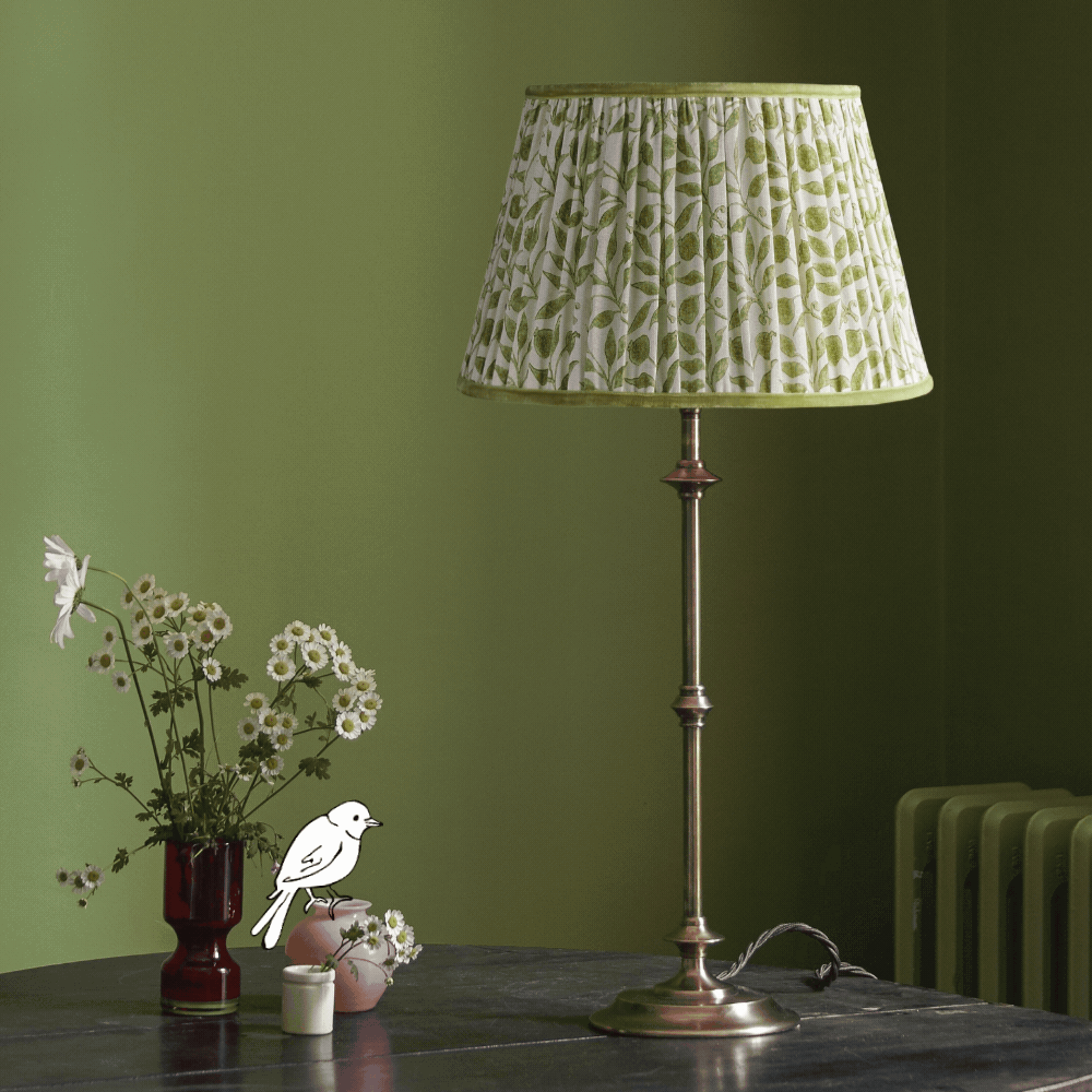 30cm straight empire shade in thyme rosehip linen by morris & co.