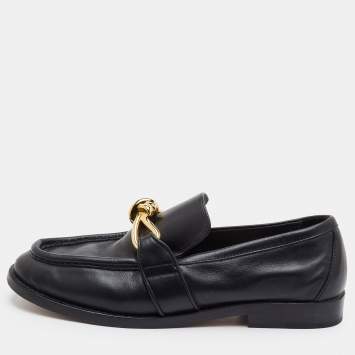 Knot Size 38 Black Leather Sli