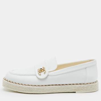 CC Size 39 White Leather Chain