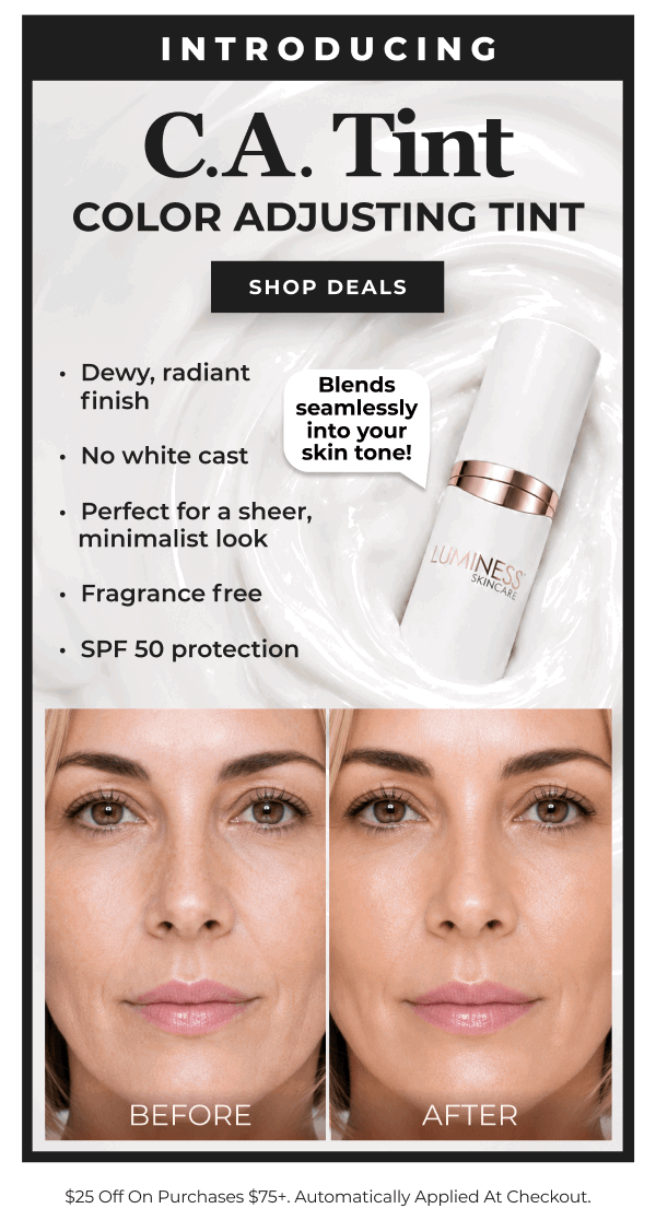 INTRODUCING COLOR ADJUSTING TINTED MOISTURIZER SPF KIT: Dewy, radiant finish. No white cast. Perfect for sheer, minimalist look. Fragrance free. SPF 50 protection.