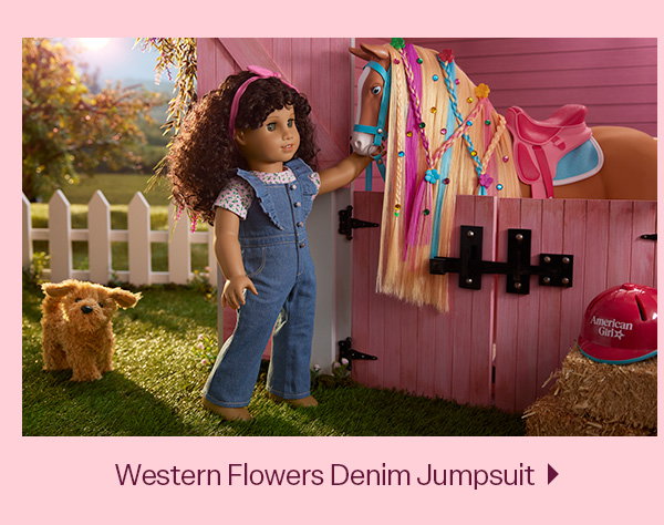 Western Flowers Denim Jumpsuit 