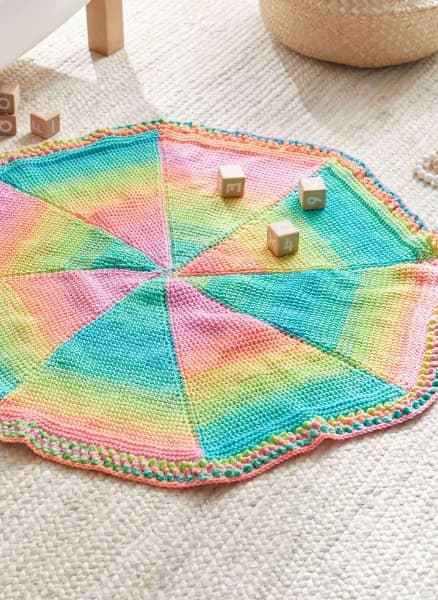 FREE Red Heart Tunisian Crochet Carousel Baby Blanket
