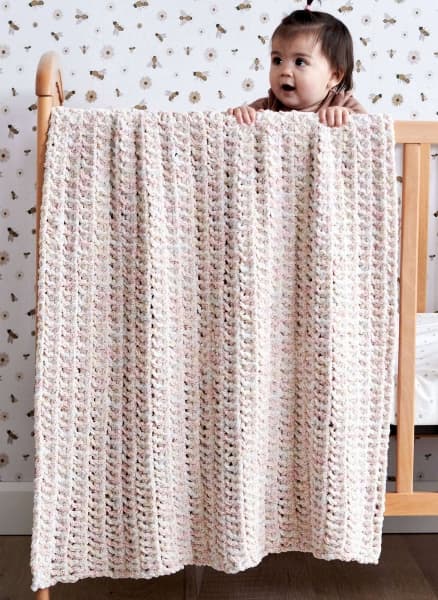 FREE Knit Easiest Eyelet Baby Blanket Pattern