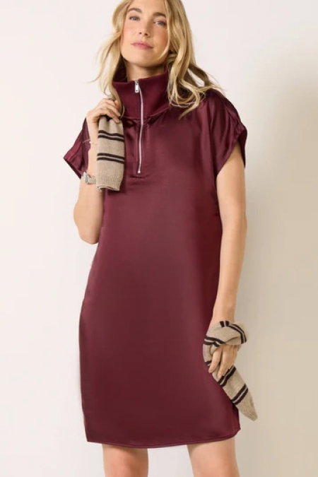 SHOP Lonia Short Sleeve Satin Shift