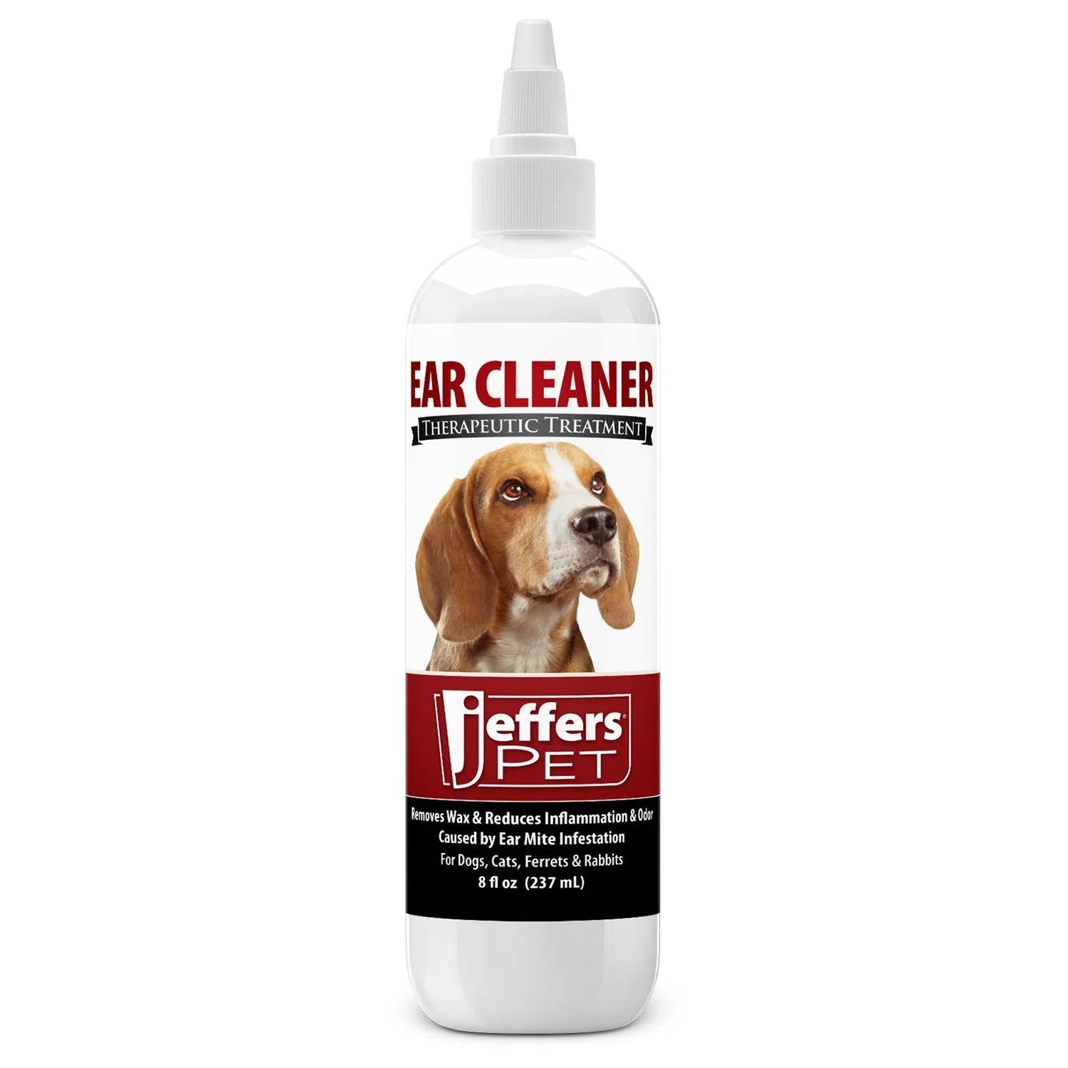 Jeffers Pet Ear Cleaner Solution for Dogs, Cats, Ferrets & Rabbits – Soothes, Cleans, and Deodorizes with Aloe Vera & Eucalyptus
