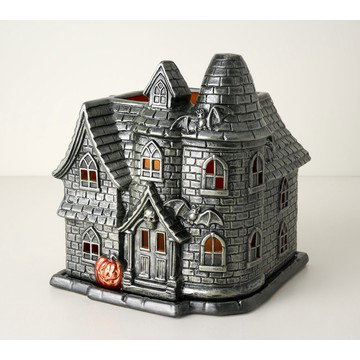 HomeWorx by Slatkin + Co. Haunted House Luminary with 18oz Candle