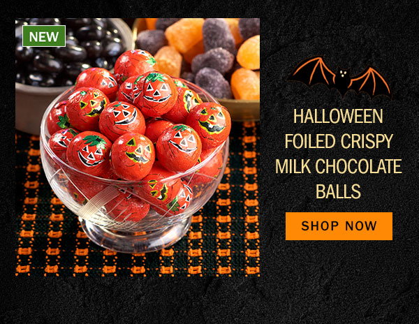 Halloween Foiled Crispy Milk Chocolate Balls. Shop Now