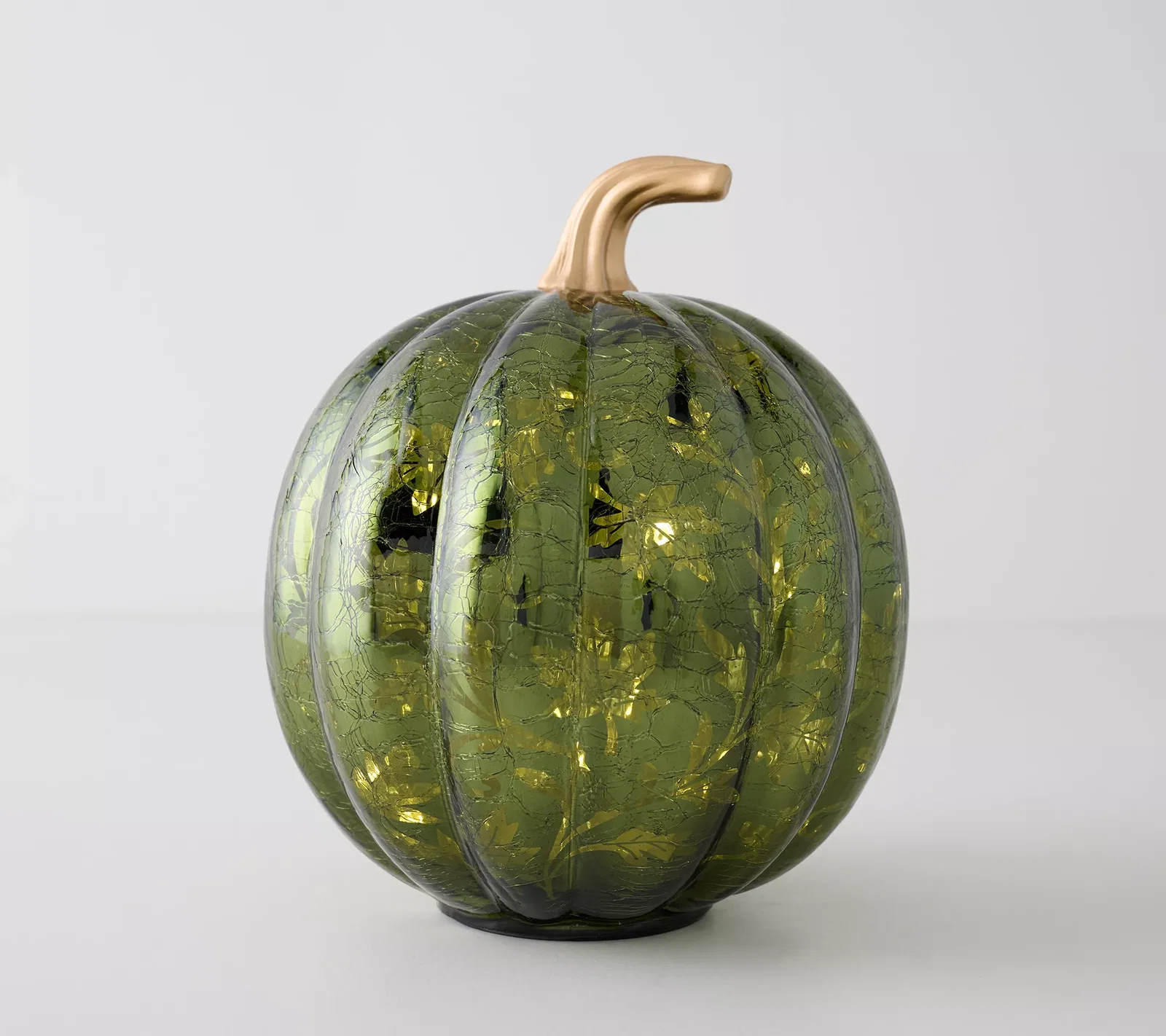 9" Illuminated Glass Pumpkin with Hidden Scene by Kim Gravel
