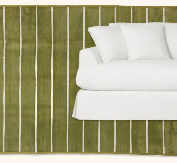 Green Flatweave Cotton Rug - 8'10" x 11'10"