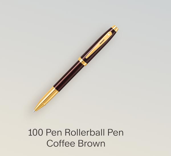 100 Pen Rollerball Pen Coffee Brown.