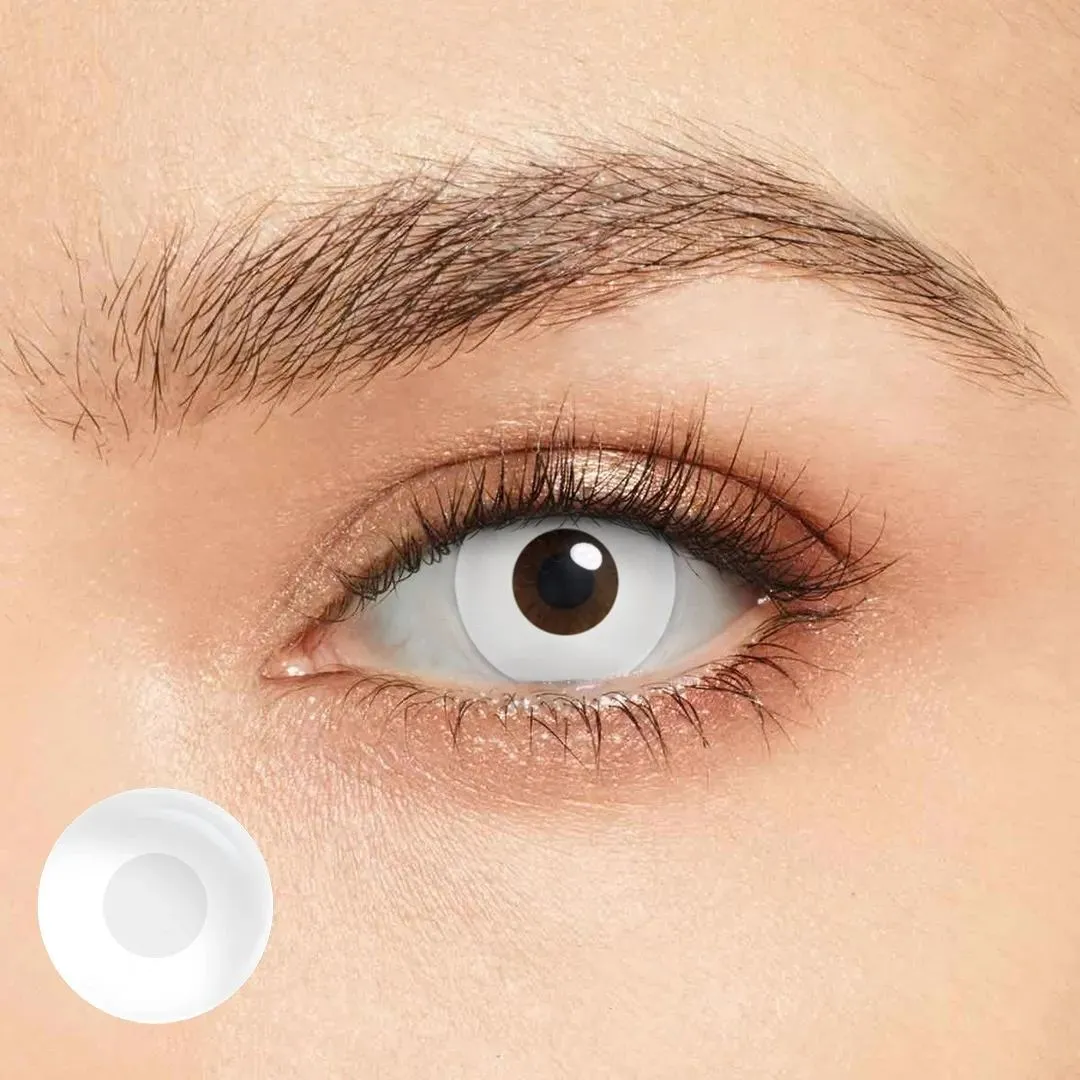 Pure White Costume Prescription Yearly Contact Lenses