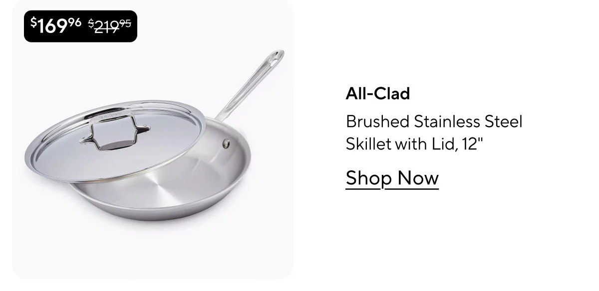 All-Clad D5 Brushed Stainless Steel Skillet with Lid