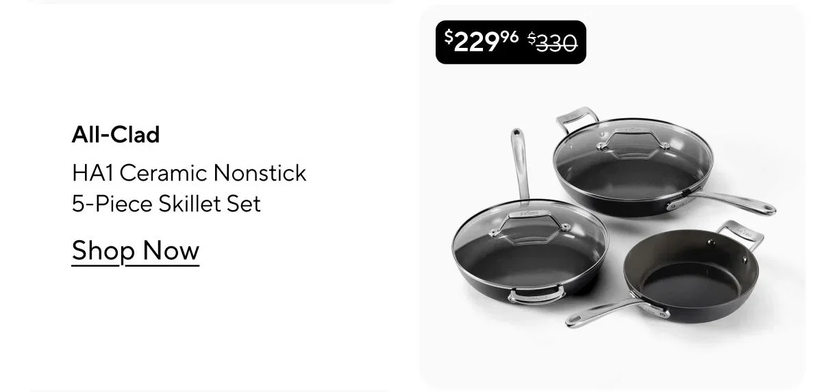 All-Clad HA1 Ceramic Nonstick 5-Piece Skillet Set